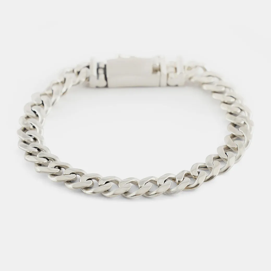 Silver 8mm Curb Bracelet