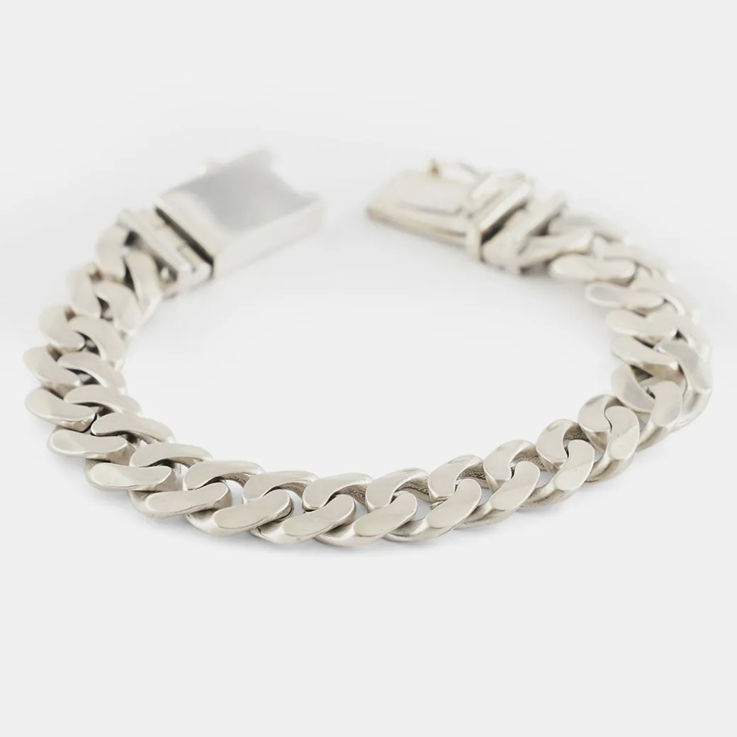 Silver 12mm Curb Bracelet