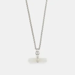 Silver Mother of Pearl T-Bar Necklace