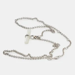 Silver Mother of Pearl T-Bar Necklace
