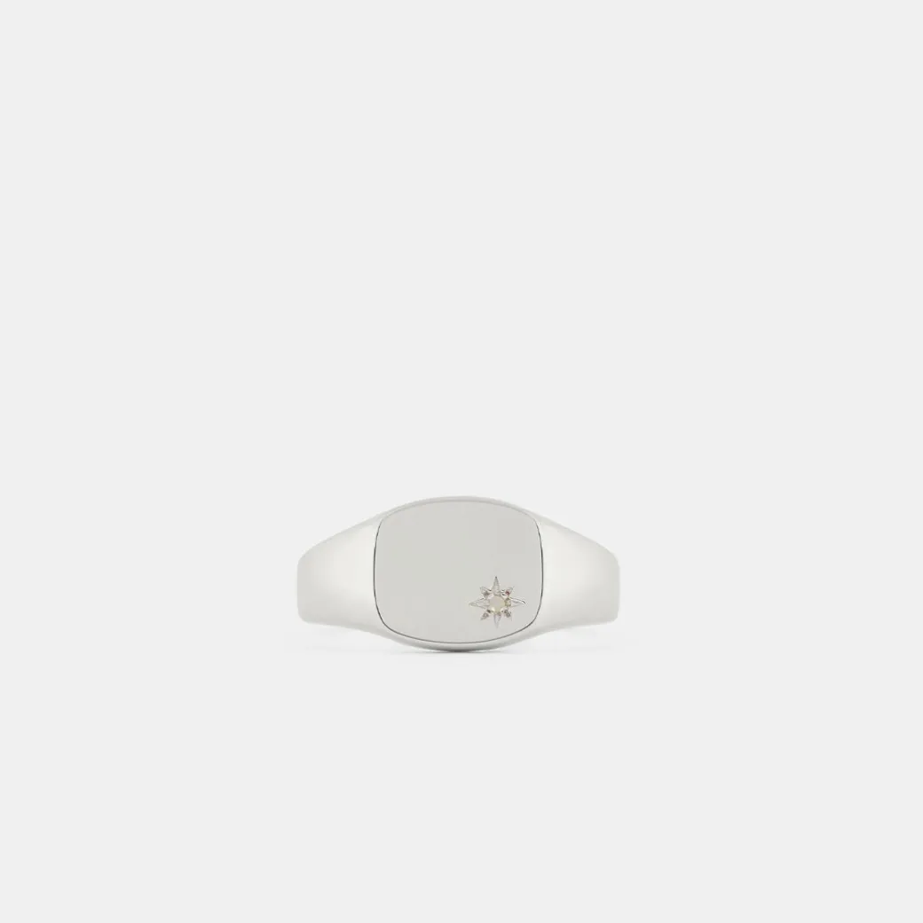 Silver Opal Birthstone Ring
