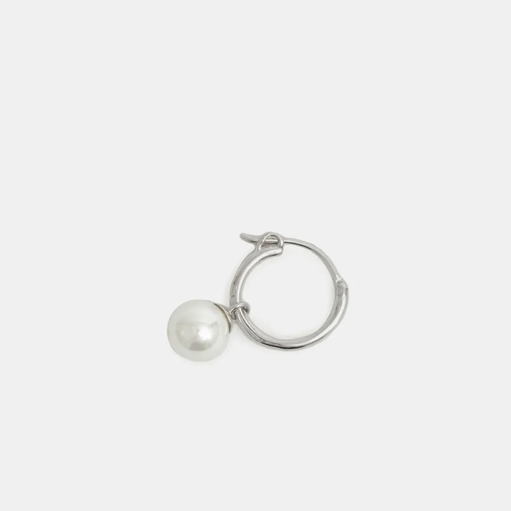 Silver Pearl Drop Earring