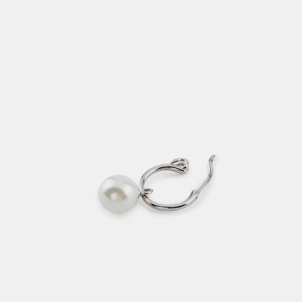 Silver Pearl Drop Earring
