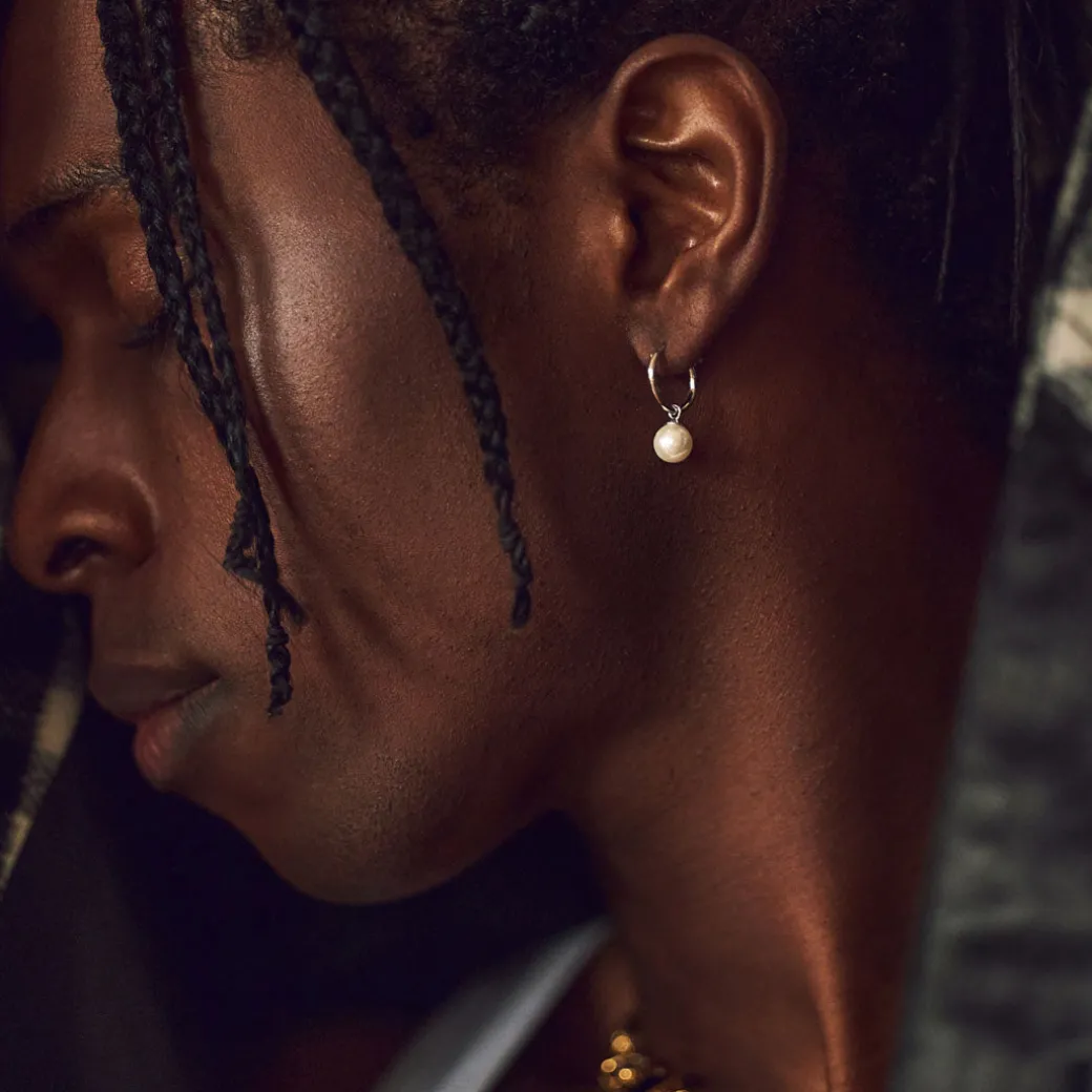 Silver Pearl Drop Earring