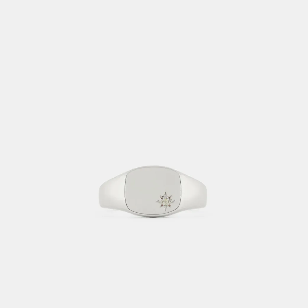 Silver Peridot Birthstone Ring