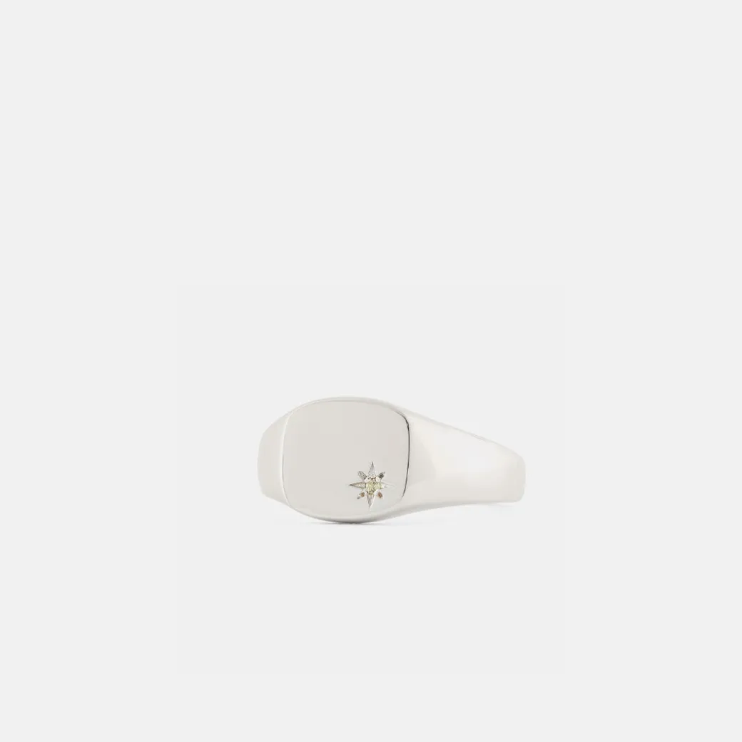 Silver Peridot Birthstone Ring
