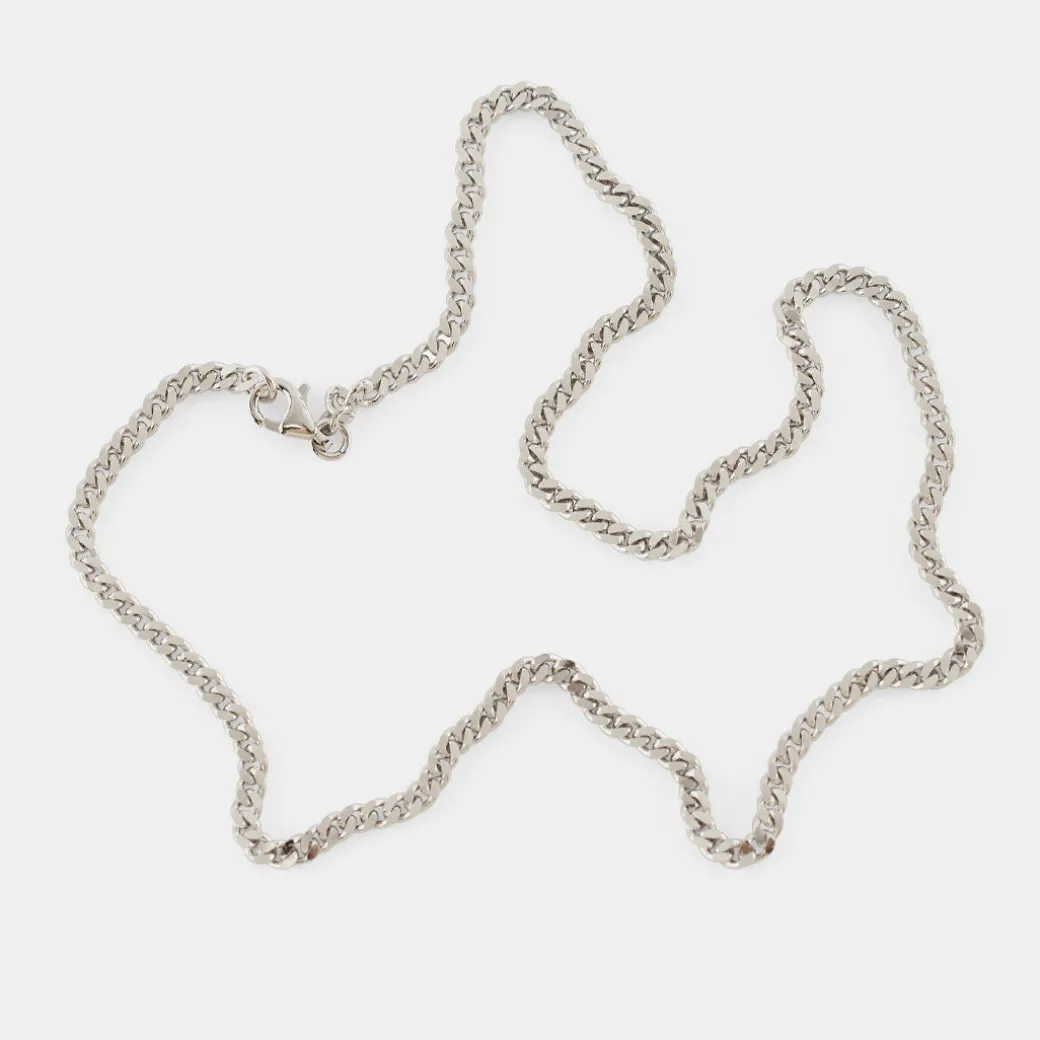 Silver Rhodium Diamond Cut Chain