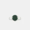 Silver Round Malachite Ring