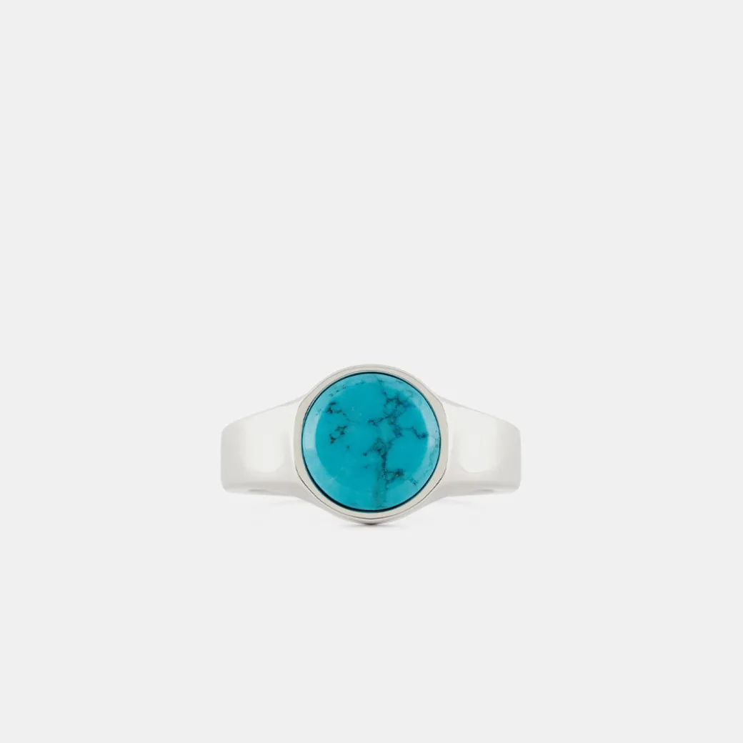 Silver Round Turquoise Ring