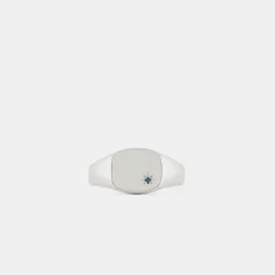 Silver Sapphire Birthstone Ring