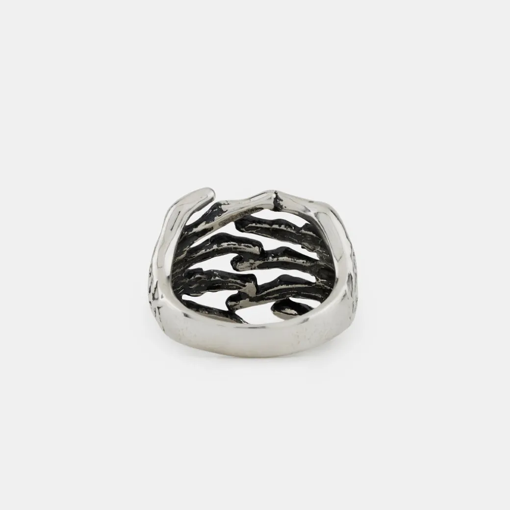 Silver Skeleton Hands Ring