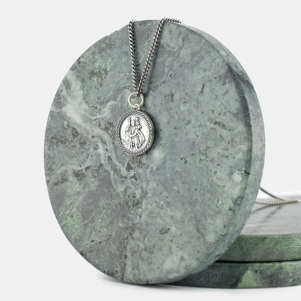 Silver St Christopher Necklace