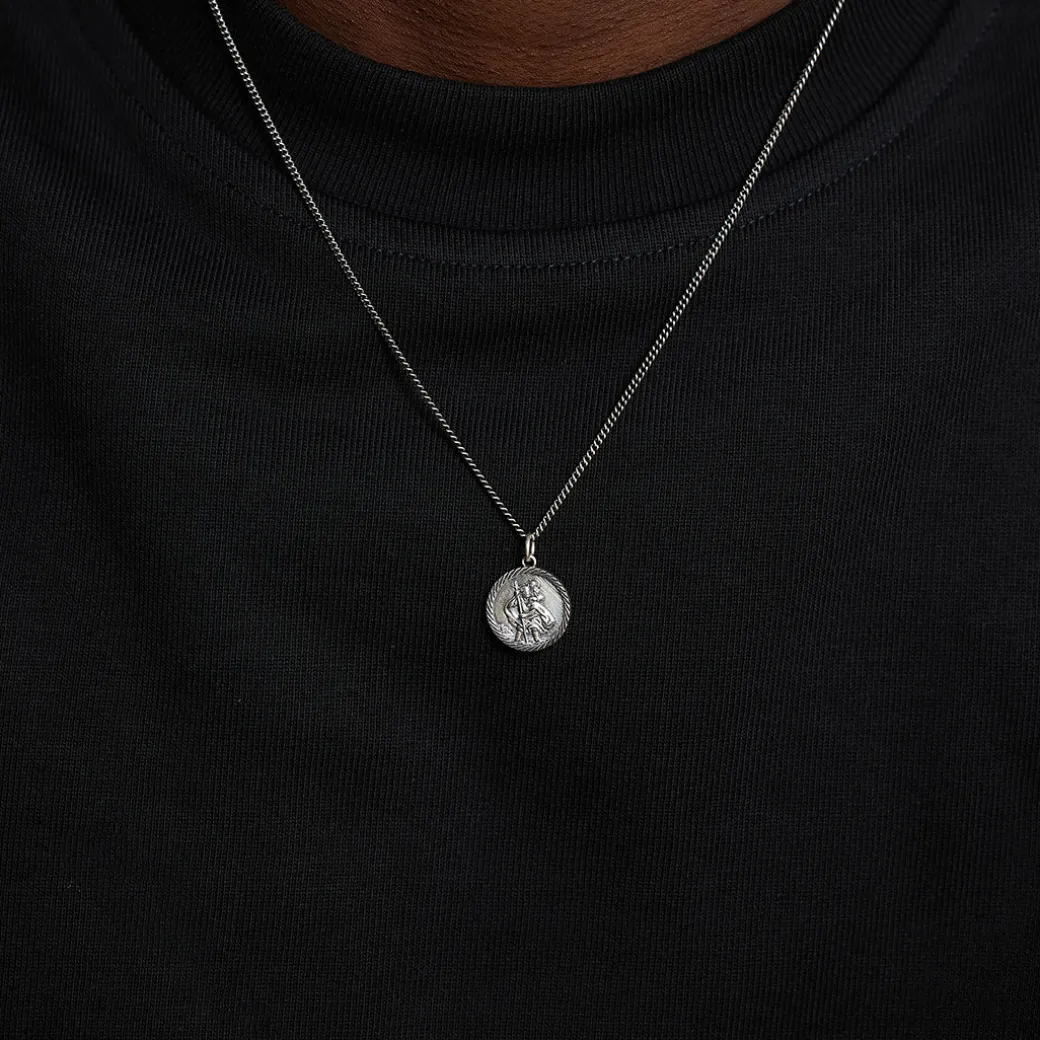 Silver St Christopher Necklace