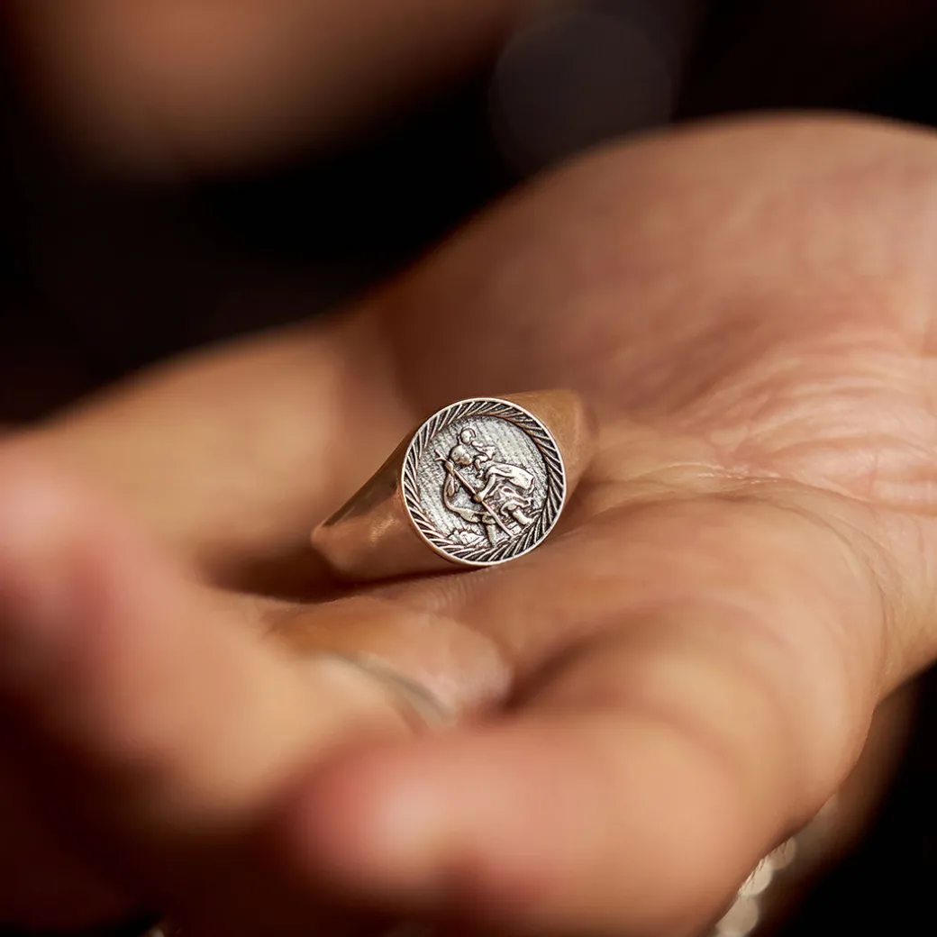Silver St Christopher Ring