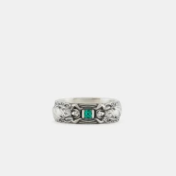 Silver Statue Band Ring