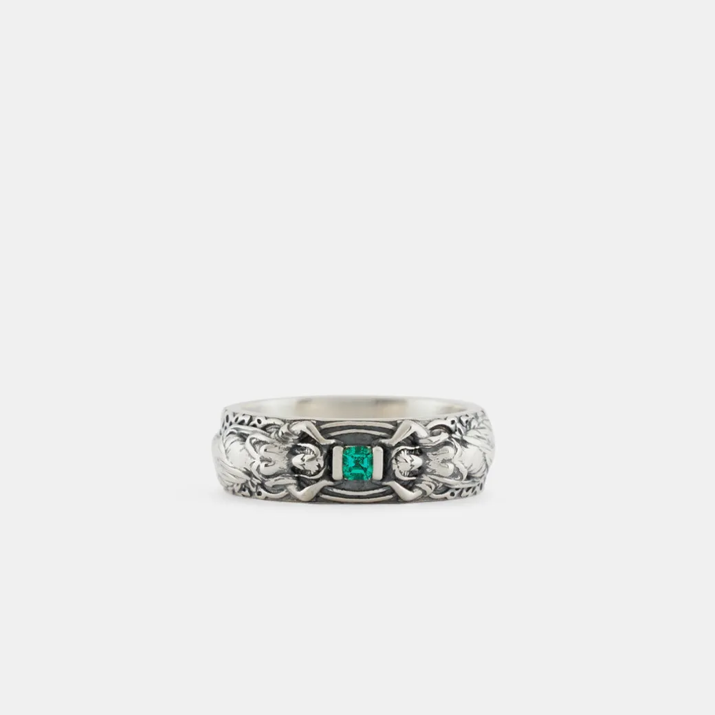 Silver Statue Band Ring