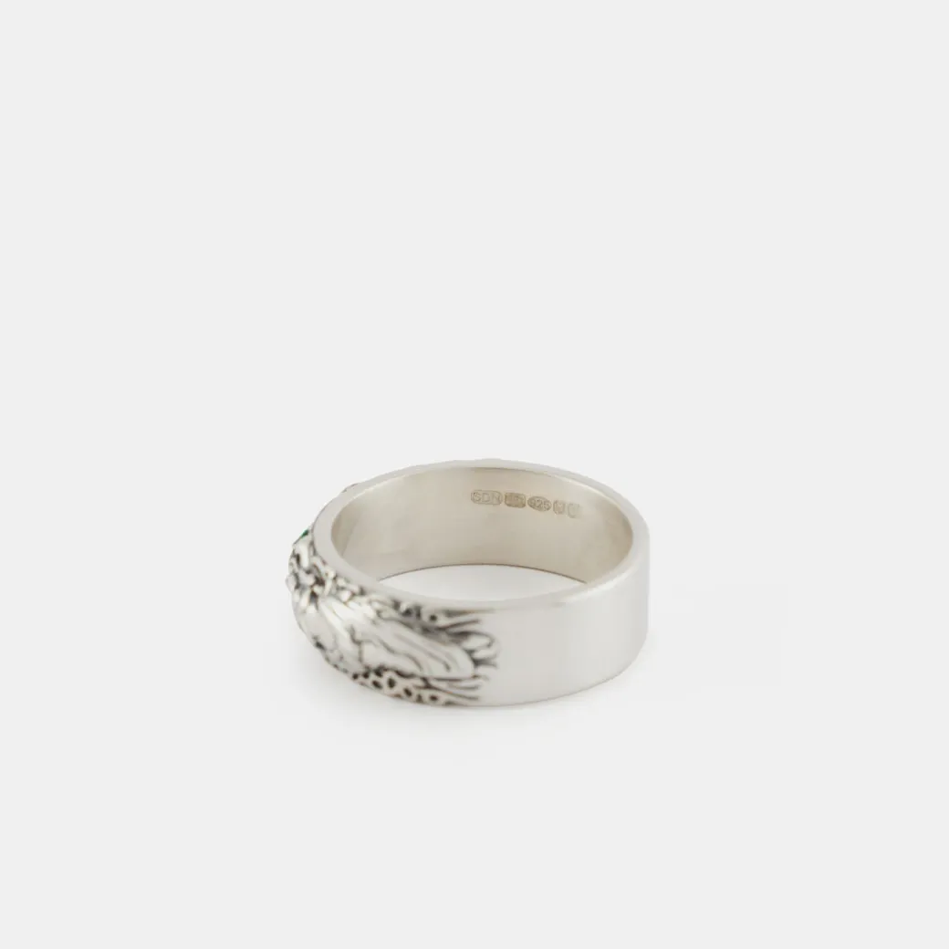 Silver Statue Band Ring