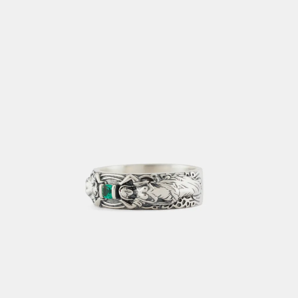Silver Statue Band Ring