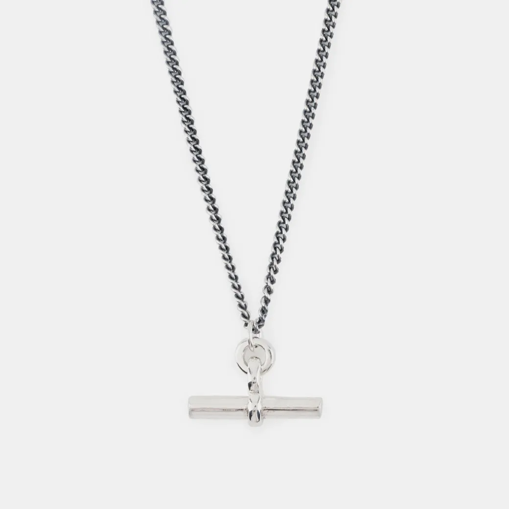 Silver T Bar Necklace