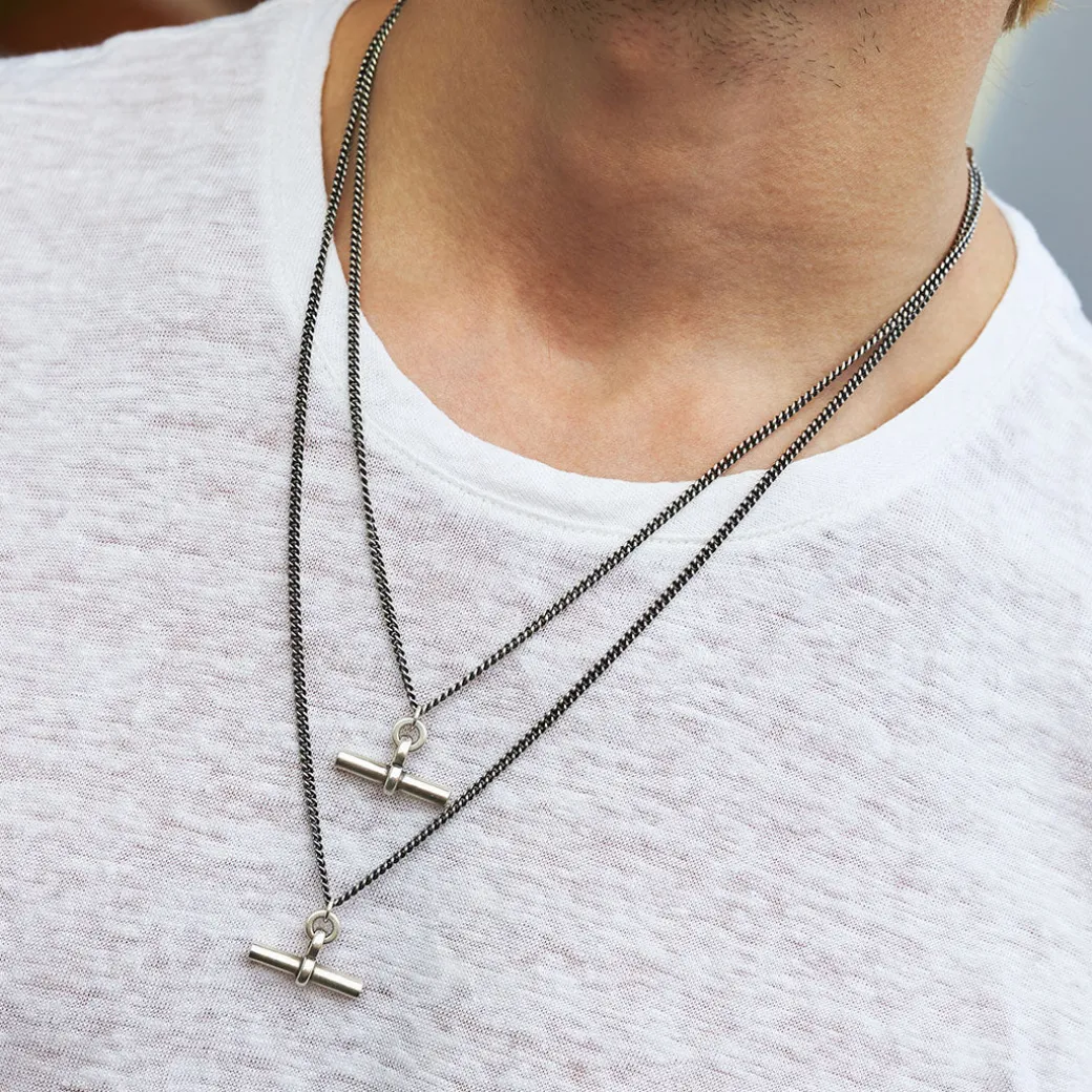 Silver T Bar Necklace