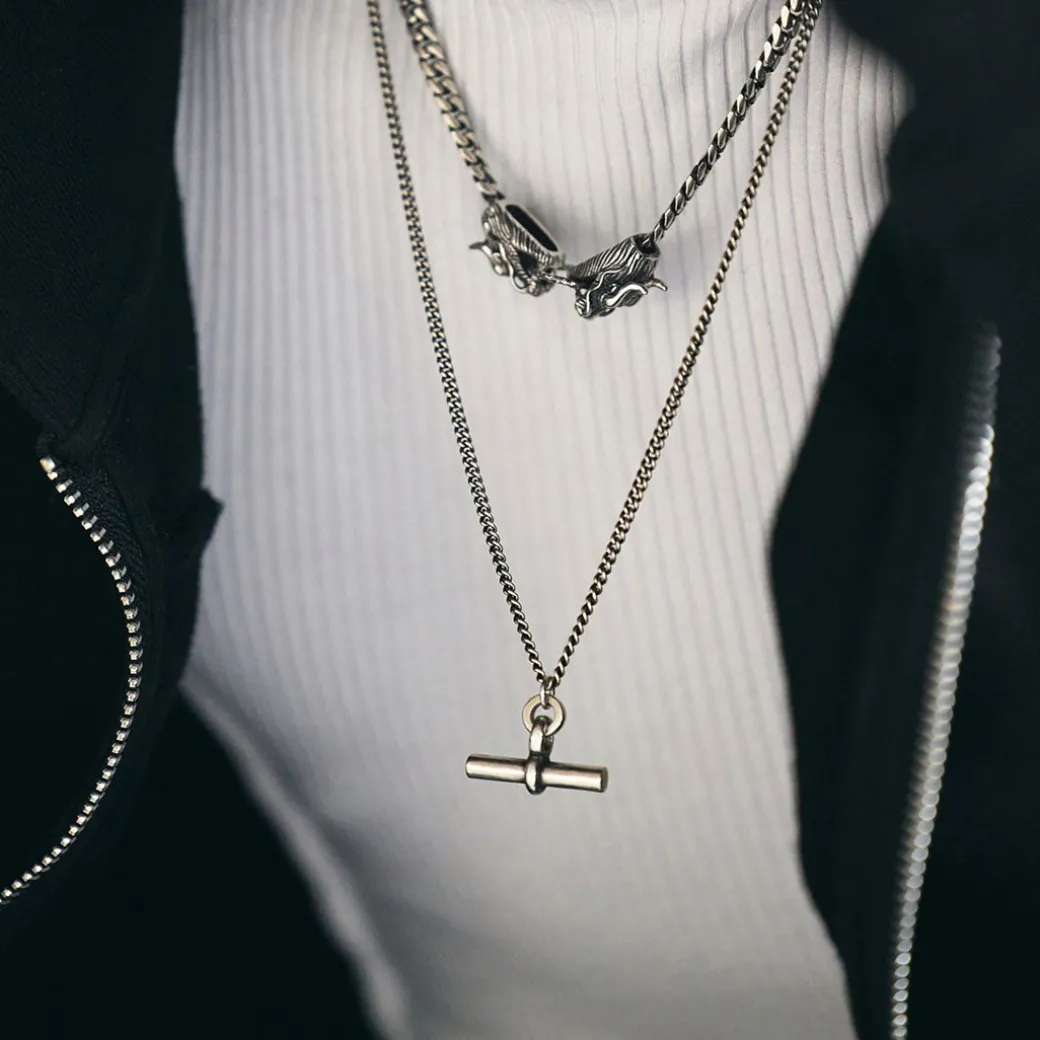 Silver T Bar Necklace
