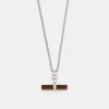 Silver Tigers Eye T-Bar Necklace