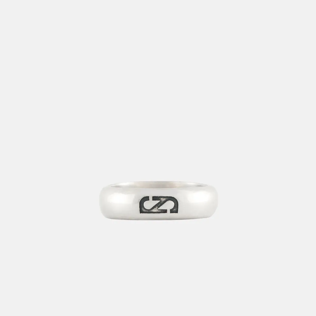 Silver Trademark Band Ring