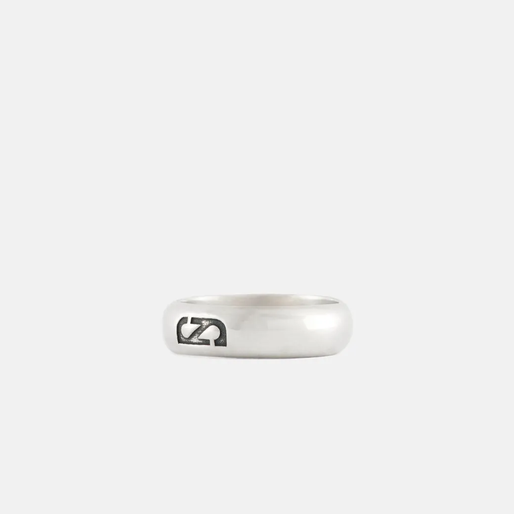 Silver Trademark Band Ring