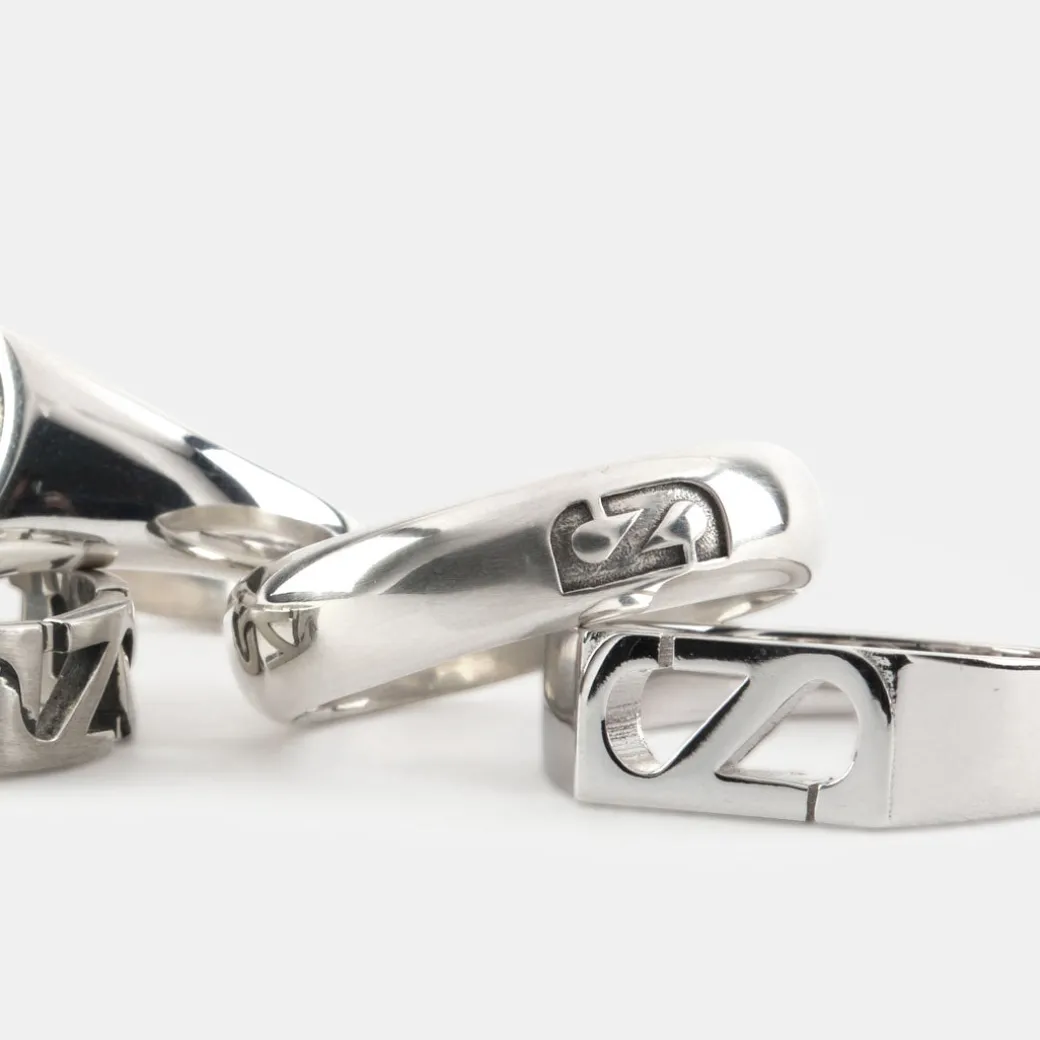 Silver Trademark Band Ring