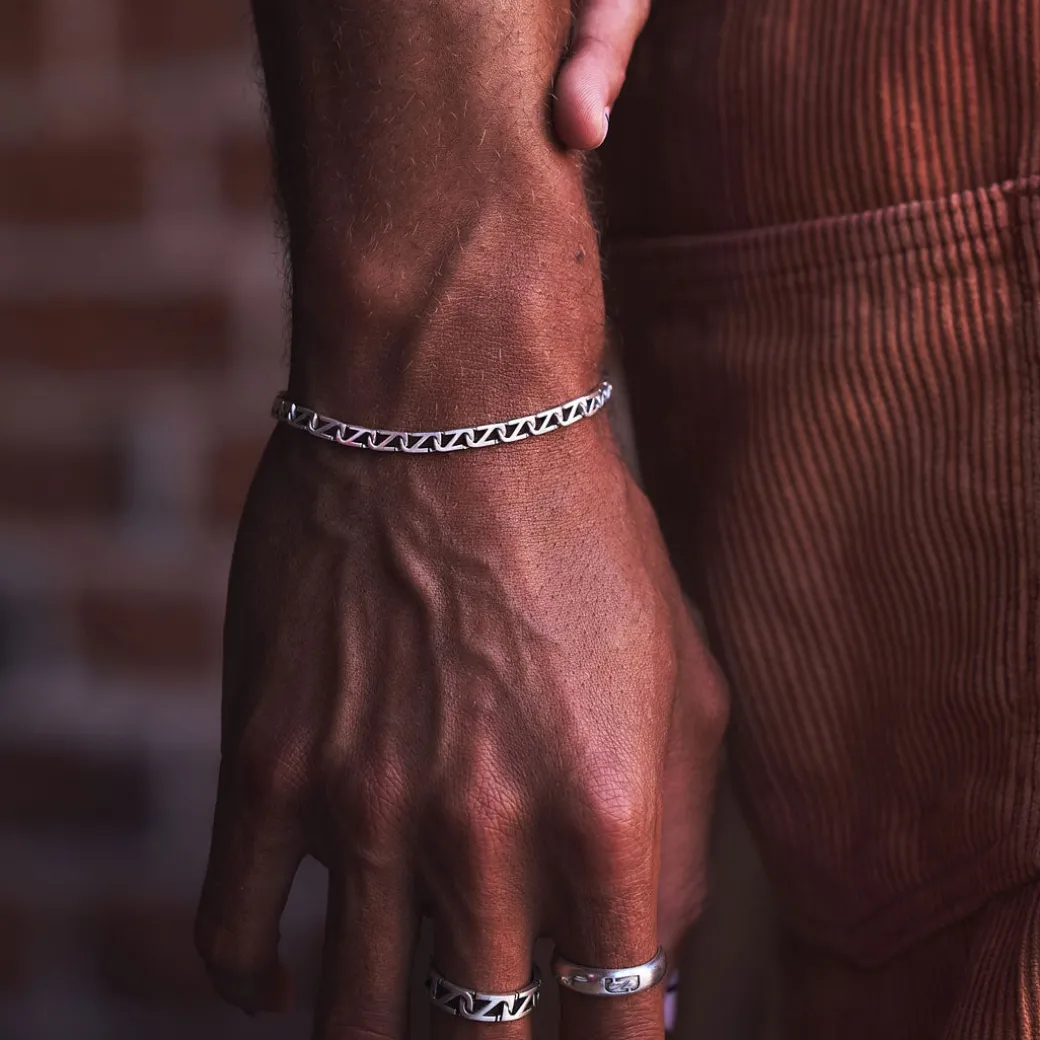 Silver Trademark Chain Link Bracelet