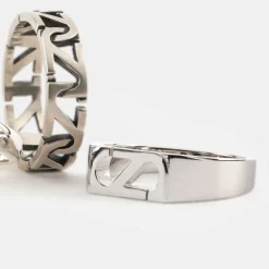 Silver Trademark Rectangle Ring