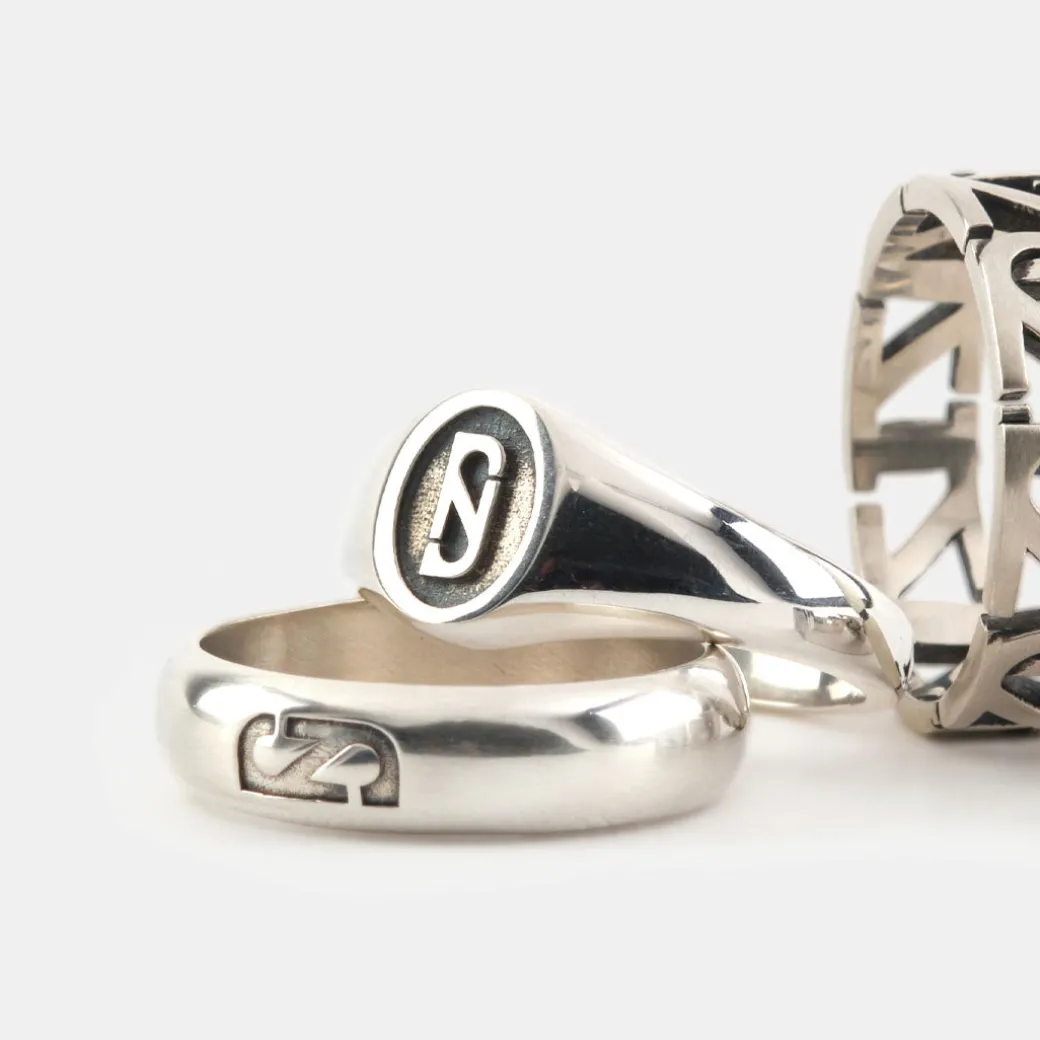 Silver Trademark Signet Ring