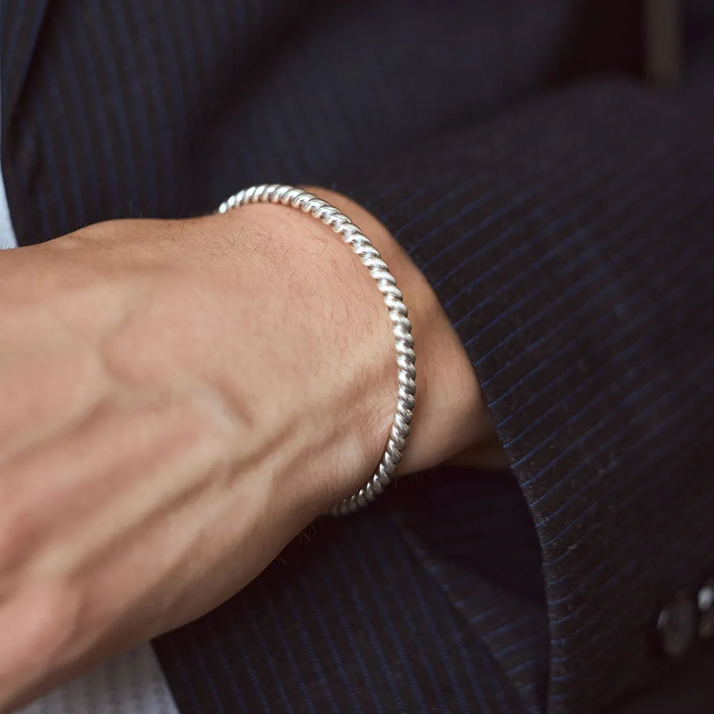 Silver Twist Bangle