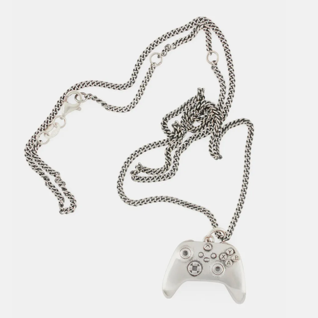 Silver Xbox Controller Necklace