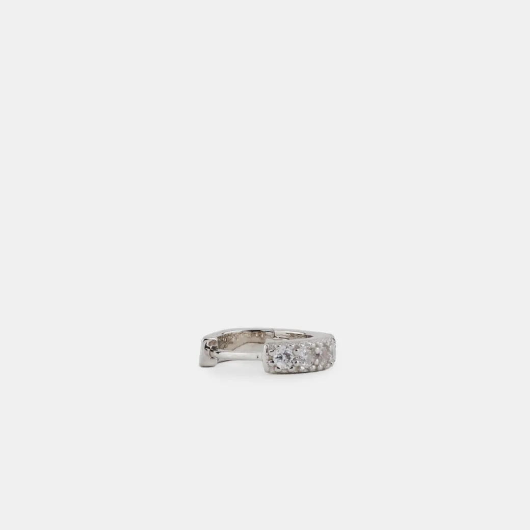 Silver Zirconia Hoop Earring
