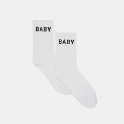 White Yeah Baby Socks