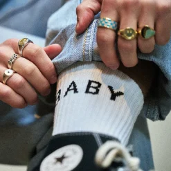White Yeah Baby Socks